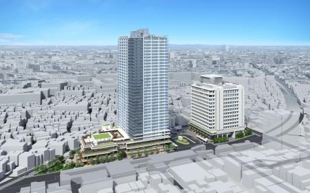 2.2haに及ぶ住宅・商業施設・業務(庁舎)一体の大規 2.2haに及ぶ住宅・商業施設・業務(庁舎)一体の大規