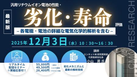 【ライブ配信セミナー】汎用リチウムイオン電池の性能