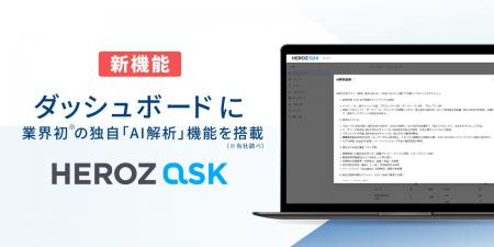 法人向けAI SaaS「HEROZ ASK」、ダッシュボードに新機 法人向けAI SaaS「HEROZ ASK」、ダッシュボードに新機