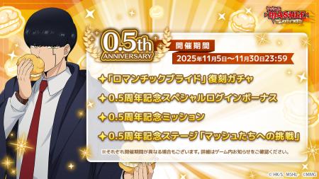 『マッシュル-MASHLE-マッスルパズル』祝0.5周年!復 『マッシュル-MASHLE-マッスルパズル』祝0.5周年!復