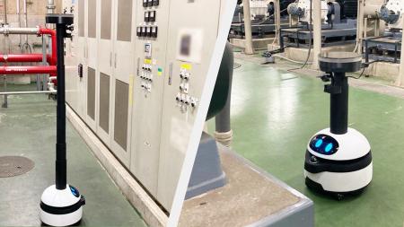 成田空港内の設備点検で点検AIロボット「ugo mini」の