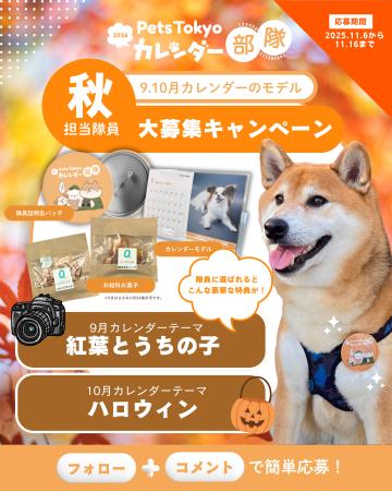 秋の思い出を大募集!「2026年Pets Tokyoカレンダー部 秋の思い出を大募集!「2026年Pets Tokyoカレンダー部