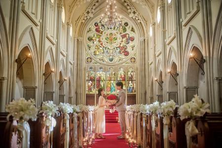 みなとみらいの夜景を望むテラス付個室やチャペルをふ