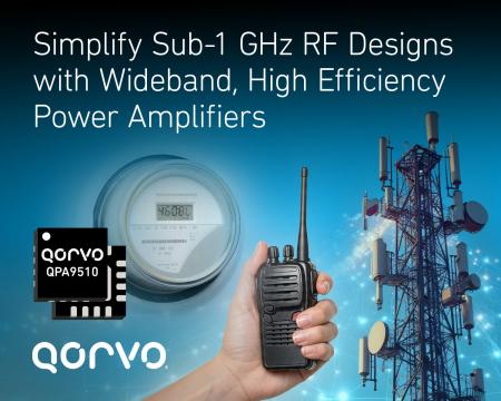 Qorvo、広帯域・高効率のパワーアンプでSub-1GHz RF設