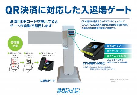 セキュリティゲートとQRコード決済が連動-入退場を自