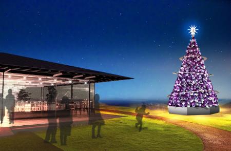 高さ4mのパープルツリーが、相模灘を望む園内随一の絶 高さ4mのパープルツリーが、相模灘を望む園内随一の絶