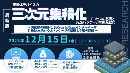 【ライブ配信/ZOOM】「半導体デバイスの三次元集積化