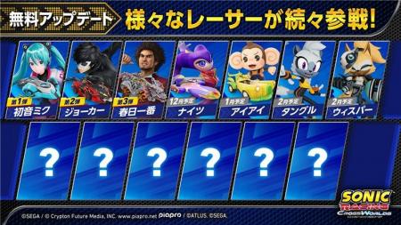 『ソニックレーシング クロスワールド』 無料アップデ