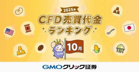 GMOクリック証券：2025年10月CFD売買代金ランキングを