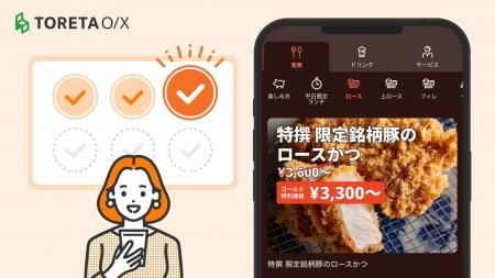 トレタO/X(店内モバイルオーダー)、来店回数に応じ トレタO/X(店内モバイルオーダー)、来店回数に応じ