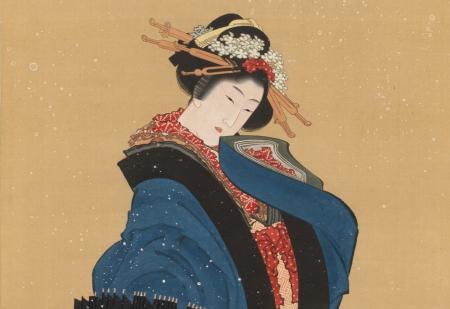 小樽芸術村「浮世絵美術館」に葛飾北斎「雪中美人図」 小樽芸術村「浮世絵美術館」に葛飾北斎「雪中美人図」