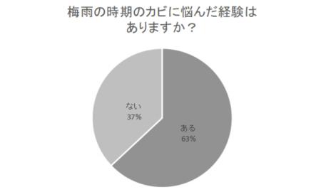 カビに悩まされている人の割合は?梅雨時期のカビ対策 カビに悩まされている人の割合は?梅雨時期のカビ対策