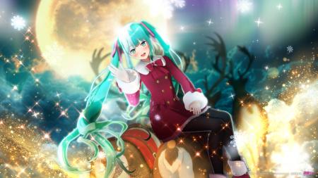 限定衣装の初音ミクと、二人きりの空間でクリスマス体