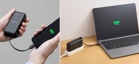 ケーブルと充電器の持ち運び不要！容量10,000mAhで、A