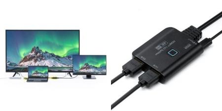 ダウンスケールで4Kと1080p同時出力可能なHDMI分配器