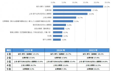 2025年 ビジネスパーソンが抱えるストレスに関する調