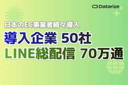 EC特化CRM「Datarize」、国内導入50社を突破。LINE累