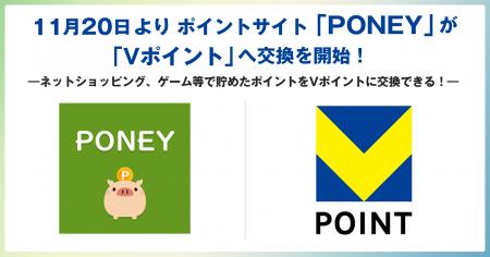 11月20日よりポイントサイト「PONEY」が「Vポイント」