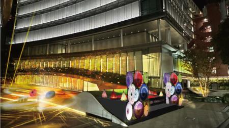 日中と夜で異なる景色が楽しめる“没入型デジタルアー