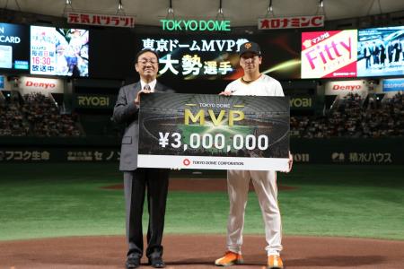 今シーズン東京ドームの公式戦で活躍した読売巨人軍選 今シーズン東京ドームの公式戦で活躍した読売巨人軍選