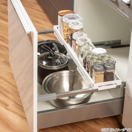 シンク下のデッドスペースを活用し、収納力をアップ！