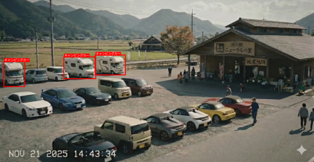 駐車場AIカメラの画像をリアルタイム解析するマルチモ