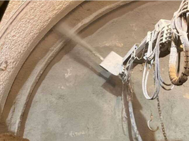 吹付けコンクリートで環境負荷を低減