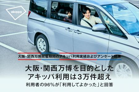 大阪・関西万博を目的としたアキッパ利用は3万件超え