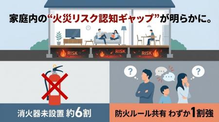 家庭内の“火災リスク認知ギャップ”が明らかに。消火器
