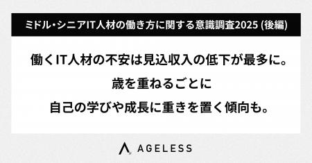 ミドル・シニアIT人材が抱える「働く上での不安」、「