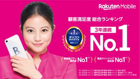 楽天モバイル、「2025年 オリコン顧客満足度(R)調査『