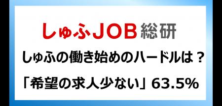 しゅふの働き始めのハードルは？「希望の求人少ない 