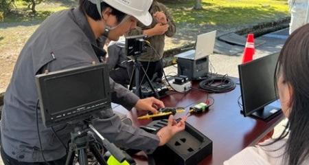 福井県にて、下水道点検のDX化に向けた小型ドローン研