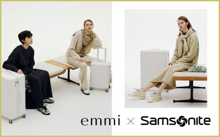 【emmi(エミ)】「Samsonite(サムソナイト)」との初コ