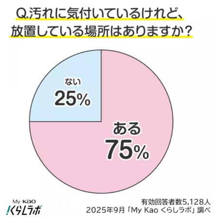 75%が汚れに気付いているけど後回し　大掃除前に要チ