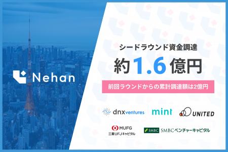 Nehan株式会社、シードラウンドで総額約1.6億円の資金