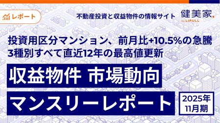 投資用区分マンション、前月比+10.5%の急騰。 価格上 投資用区分マンション、前月比+10.5%の急騰。 価格上