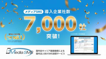 法人向けSMS配信サービス「メディアSMS」、累計導入社 法人向けSMS配信サービス「メディアSMS」、累計導入社