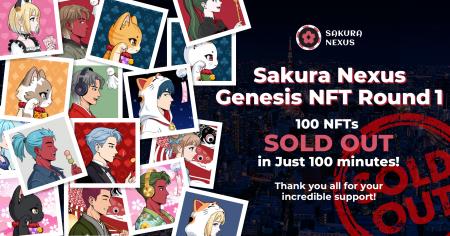 『Sakura Nexus』GENESIS NFT Round 1が100分で完売！