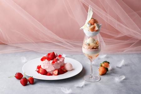 希少な白いちごと深紅のいちごが華やぐ「白いちごのホ 希少な白いちごと深紅のいちごが華やぐ「白いちごのホ