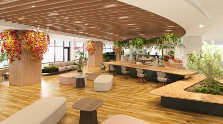 成田国際空港の出国審査後エリアに、オカムラのラウン 成田国際空港の出国審査後エリアに、オカムラのラウン