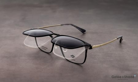 【Gelee新型 Gelee Shade +」度付きメガネが瞬時にサ
