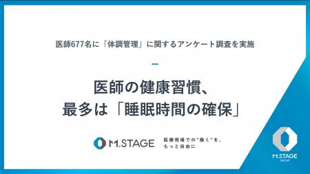 医師の健康習慣、最多は「睡眠時間の確保」【医師677 医師の健康習慣、最多は「睡眠時間の確保」【医師677