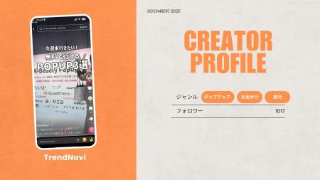 ショート動画取材班に「TrendNavi」が新たに加盟 ショート動画取材班に「TrendNavi」が新たに加盟