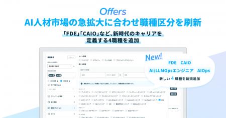 Offers、AI人材市場の急拡大に合わせ職種区分を刷新。 Offers、AI人材市場の急拡大に合わせ職種区分を刷新。