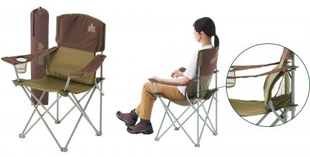 背もたれフレームが腰をサポート！持ち運びしやすい収