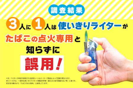 3人に1人は使いきりライターがたばこ専用と知らずに誤 3人に1人は使いきりライターがたばこ専用と知らずに誤