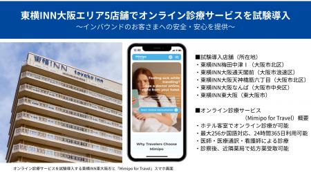 東横INN大阪エリア5店舗でオンライン診療サービスを試 東横INN大阪エリア5店舗でオンライン診療サービスを試