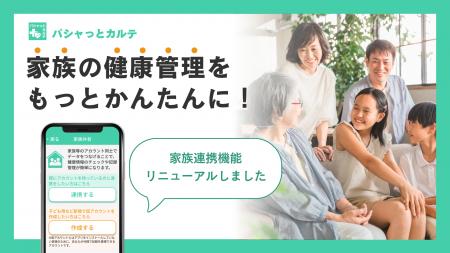 家族連携機能を大幅に強化 PHRアプリ「パシャっとカ 家族連携機能を大幅に強化 PHRアプリ「パシャっとカ