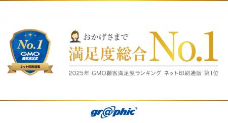 ネット印刷のグラフィックが「2025年 GMO顧客満足度ラ